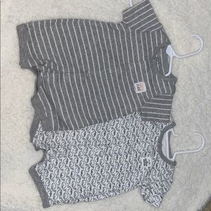 Two baby boy shirtsleeve coverall!